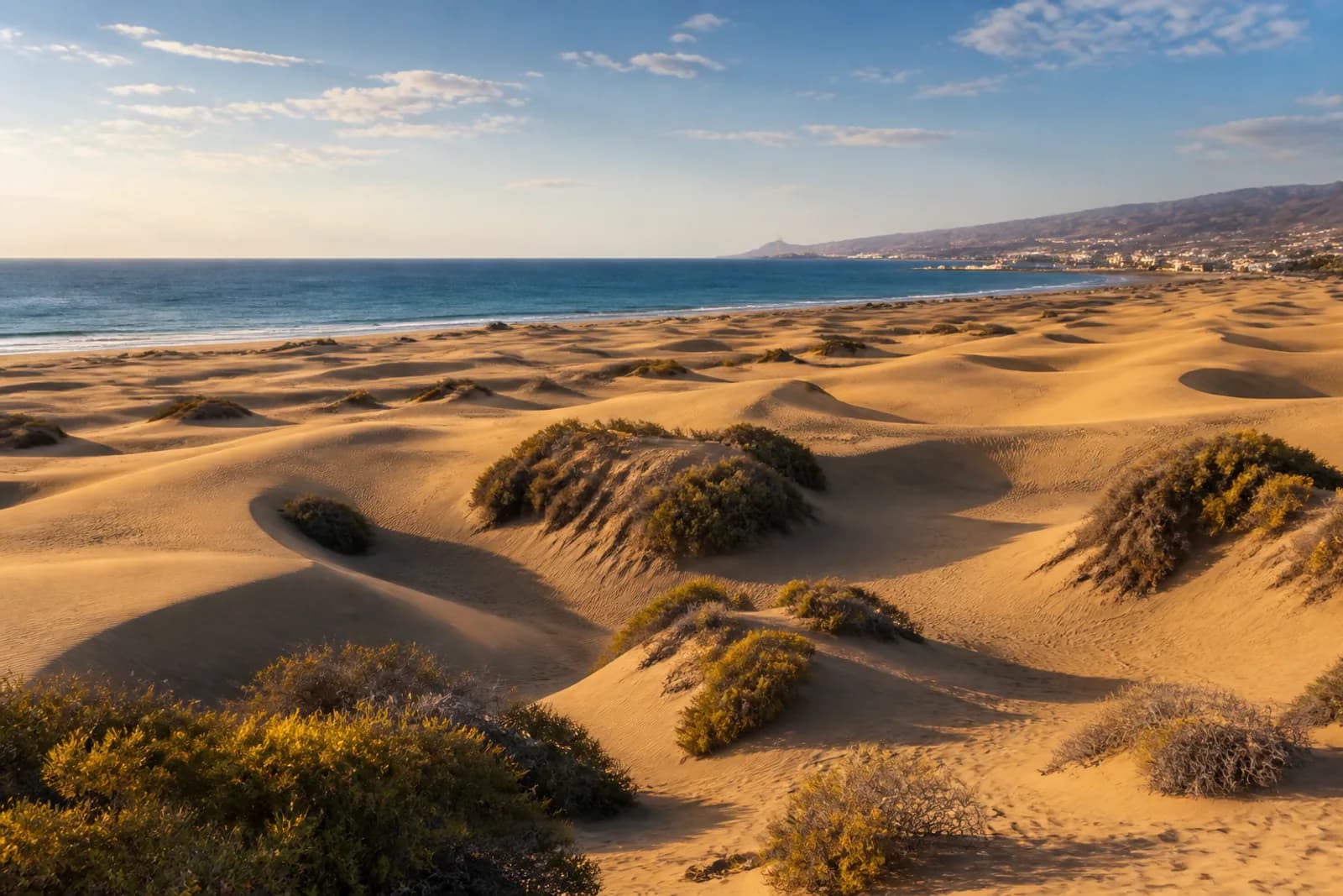 Maspalomas dunes and the Atlantic coast in Gran Canaria